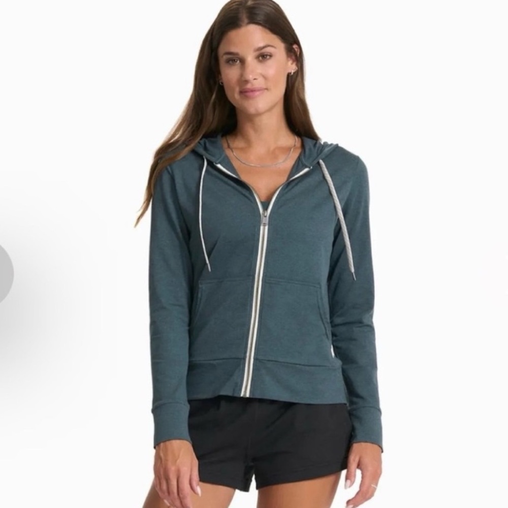 Vuori Women's Halo Performance Zip-Up Hoodie - Stone Heather, Size XS